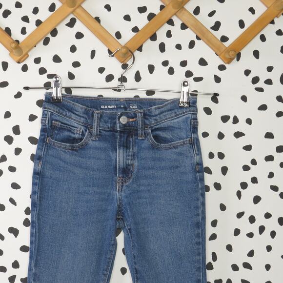 Old Navy Medium Wash Denim High Rise Girls Flare Jeans - Picture 2 of 8